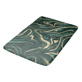 Emerald Green Black Gold Marble #1 #decor #art Badematte