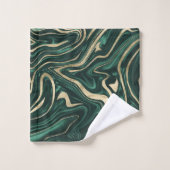 Emerald Green Black Gold Marble #1 #decor #art Badhandtuch Set (Waschlappen)