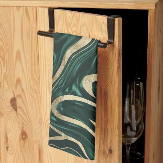 Emerald Green Black Gold Marble #1 #decor #art Geschirrtuch (Drittel gefaltet)