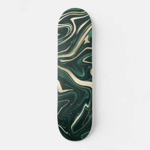 Emerald Green Black Gold Marmor #3 (Imitate Foil) Skateboard