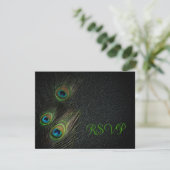 Emerald Green Black Gold Peacock Wedding Einladung