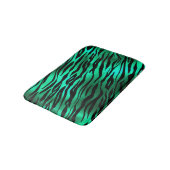 Emerald Green Black Tiger Stripes Wilde Tiere Badematte (Schrägansicht)