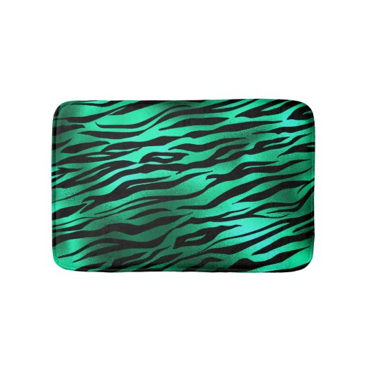 Emerald Green Black Tiger Stripes Wilde Tiere Badematte (Vorderseite)