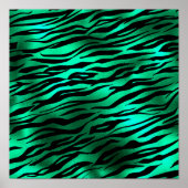 Emerald Green Black Tiger Stripes Wilde Tiere Poster (Vorne)