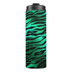 Emerald Green Black Tiger Stripes Wilde Tiere Thermosbecher