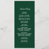 Emerald Green-Blatt-Doppelseitenkarte Programm (Rückseite)