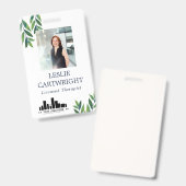 Emerald Green Blätter Id Foto & Logo Ausweis (Vorder- & Rückseite)