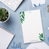 Emerald Green Blätter Monogram Briefpapier