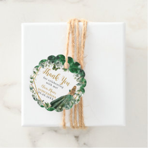 Emerald Green Bloral Blonde Princess Quinceañera Geschenkanhänger
