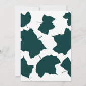 Emerald Green Blue Fall Leaf White Boho Wedding Einladung (Rückseite)