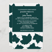 Emerald Green Blue Fall Leaf White Boho Wedding Einladung (Vorne/Hinten)