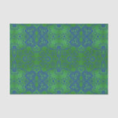 Emerald Green & Blue Stilvoll Bohemisches Muster Seidenpapier (Vorderseite)