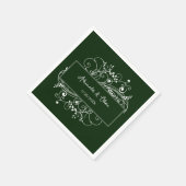 Emerald Green Blüh Brautparty Napkins Serviette (Ecke)