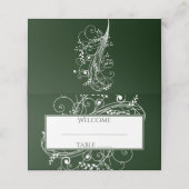 Emerald Green Blüh Empfang Platzkarte (Außenseite Aufgefaltet)