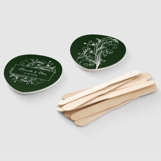 Emerald Green Blüh Gastgeschenk Hochzeit Hand Fan Fächer (Non-assembled)