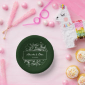 Emerald Green Blüh Polterabend Paper Bowls Pappteller (Party)