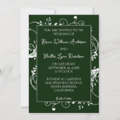 Emerald Green Blüh Wedding Einladung (Vorderseite)
