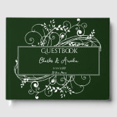 Emerald Green Blüh Wedding Guest Book Gästebuch (Vorderseite)