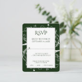 Emerald Green Blüh Wedding RSVP Card Karte (Stehend Vorderseite)