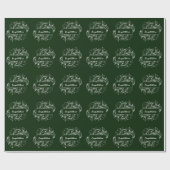 Emerald Green Blüh Wedding Wrapping Paper Geschenkpapier (Flach)