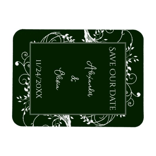 Emerald Green Blühe das Datumsfenster speichern Magnet (Horizontal)