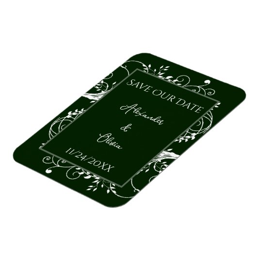 Emerald Green Blühe das Datumsfenster speichern Magnet (Linke Seite)