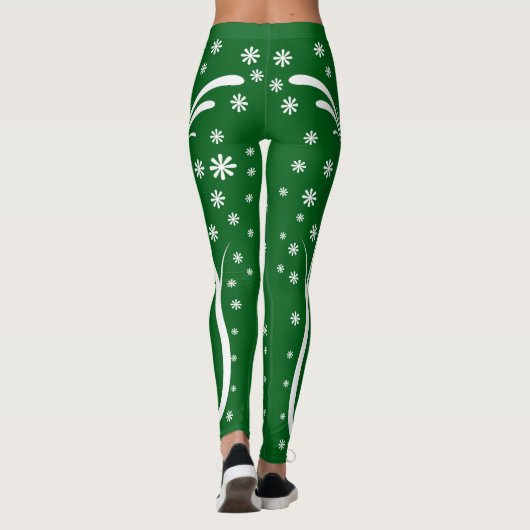 Emerald Green Blume Power Legging Leggings (Rückseite)