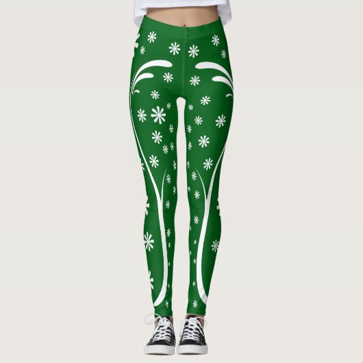 Emerald Green Blume Power Legging Leggings (Vorderseite)