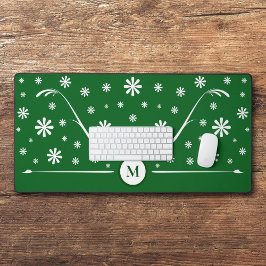 Emerald Green Blume Power Monogram Desk Mat Schreibtischunterlage