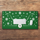 Emerald Green Blume Power Monogram Desk Mat Schreibtischunterlage