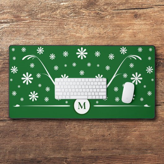 Emerald Green Blume Power Monogram Desk Mat Schreibtischunterlage