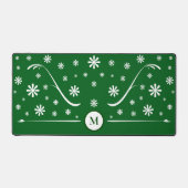 Emerald Green Blume Power Monogram Desk Mat Schreibtischunterlage (Vorderseite)