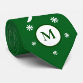 Emerald Green Blume Power Monogram Neck Tie Krawatte (Gerollt)