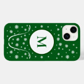 Emerald Green Blume Power Monogram Phone Case (Rückseite (Horizontal))