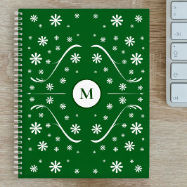Emerald Green Blume Power Monogram Rezept Notizblock