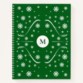 Emerald Green Blume Power Monogram Rezept Notizblock (Vorderseite)