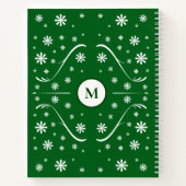 Emerald Green Blume Power Monogram Rezept Notizblock (Rückseite)