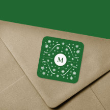 Emerald Green Blume Power Monogram Sticker