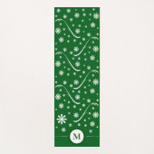 Emerald Green Blume Power Monogram Yogmata Yogamatte (Vorderseite)