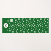 Emerald Green Blume Power Monogram Yogmata Yogamatte (Vorderseite (Horizontal))