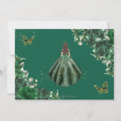 Emerald Green Blume Princess Quinceañera Foto Save The Date (Rückseite)