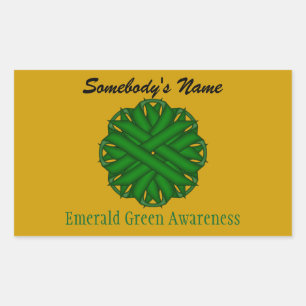 Emerald Green Blume Ribbon Rechteckiger Aufkleber