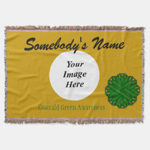 Emerald Green Blume Ribbon Template von K Yoncich Decke