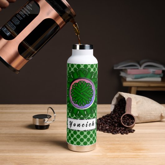 Emerald Green Blume Ribbon von Kenneth Yoncich Trinkflasche (Kaffee)