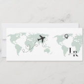 Emerald Green Boarding Pass - Hochzeit Save The Date (Rückseite)