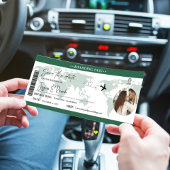 Emerald Green Boarding Pass - Hochzeit Save The Date