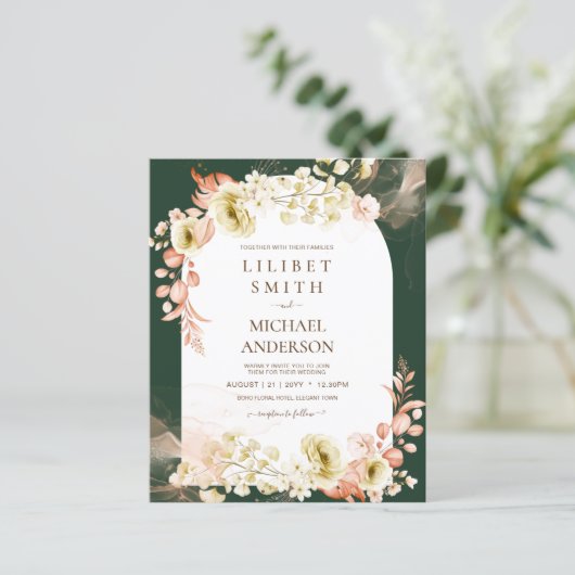 Emerald Green Boho Floral Wedding (Stehend Vorderseite)