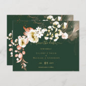 Emerald Green Boho Floral Wedding Postkarte (Vorne/Hinten)