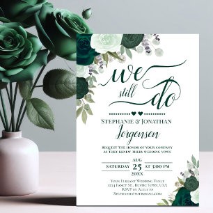 Emerald Green Boho Floral wir machen noch Vow Rene Einladung