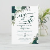 Emerald Green Boho Floral wir machen noch Vow Rene Einladung (Stehend Vorderseite)
